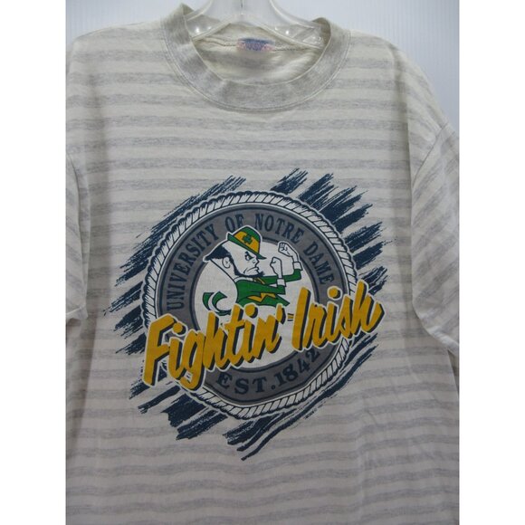 VINTAGE Notre Dame Fighting Irish Shirt Large Trench Ultra 90s USA * - Picture 2 of 14